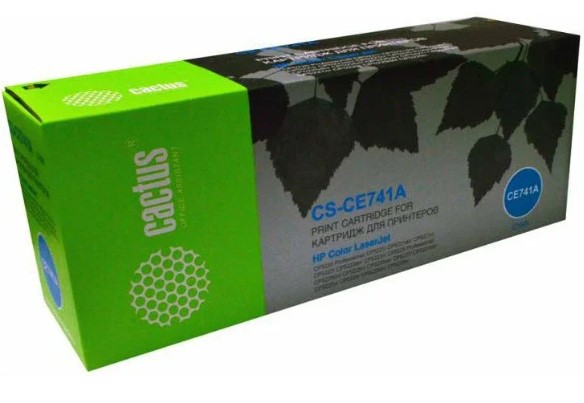 Картридж лазерный Cactus CS-CE741A CE741A голубой (7300стр.) для HP CLJ CP5220/CP5221/CP5223/CP5225/CP5227/CP5229