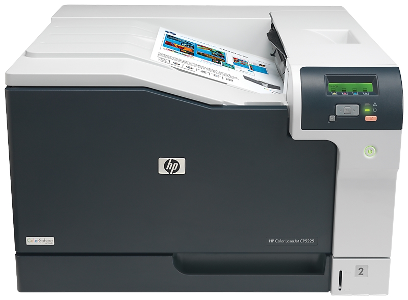 Принтер HP Color LaserJet Professional CP5225n (A3, 600dpi, 20(20)ppm, 192Mb, 2trays 250+100, USB/LAN) (скол снизу.)