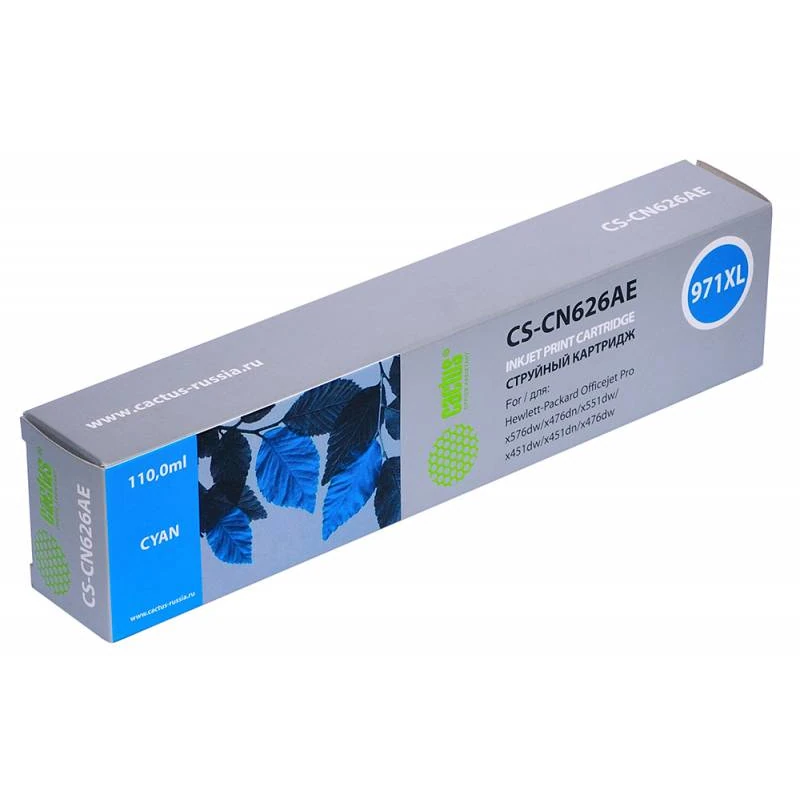 струйный Cactus №971XL голубой пигм. (110 мл) для HP DJ Pro X476dw/X576dw/X451dw струйный Cactus №971XL голубой пигм. (110 мл) для HP DJ Pro X476dw/X576dw/X451dw