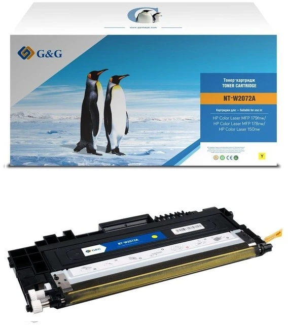 лазерный G&G GG-W2072A (есть ограничения по прошивке) желтый (700стр.) для HP Color Laser MFP 179fnw/178nw/150nw лазерный G&G GG-W2072A (есть ограничения по прошивке) желтый (700стр.) для HP Color Laser MFP 179fnw/178nw/150nw