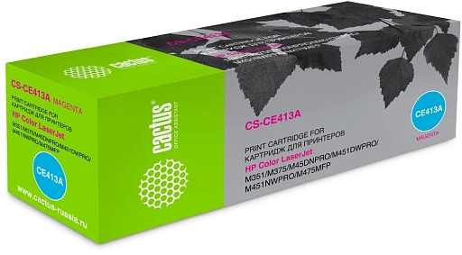 лазерный Cactus 413A пурпурный (2600стр.) для HP CLJ Pro 300/M351/M451/M375/M475