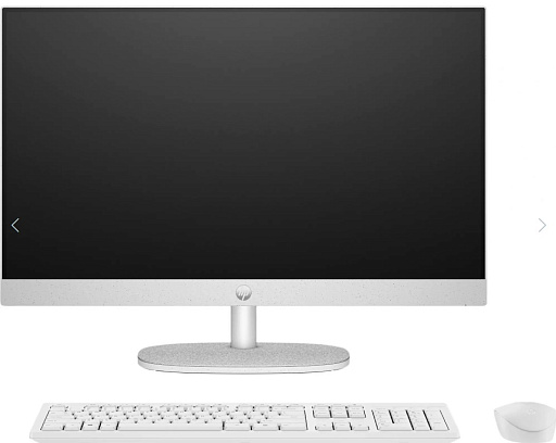 Моноблок HP  24-cr0072ci NT 24" FHD(1920x1080) AMD Ryzen 5 7520U , 16GB LPDDR5-5500 (1x16GB), SSD 512Gb, AMD Radeon 610M, noDVD,ENG/RU kbd&mouse wired, HD Webcam,  ShellWhite, FreeDOS, 1Y Wty