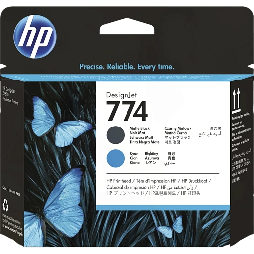 HP 774 P2W01A Matte Black/Cyan Printhead