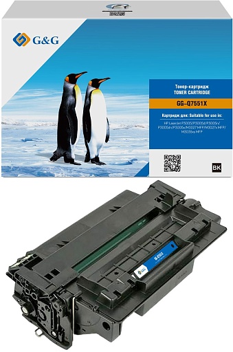 лазерный G&G 551X черный (13000стр.) для HP LJ P3005/M3027 MFP/M3027x MFP/M3035xs MFP