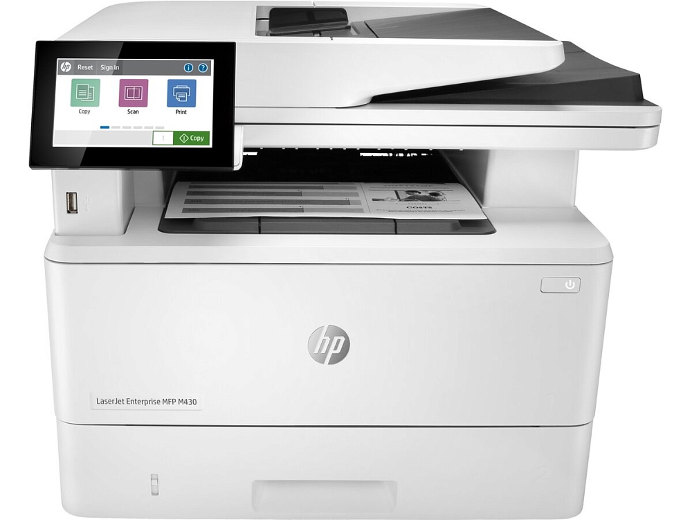 МФУ лазерное HP LaserJet Ent M430f MFP А4/чб/40 стр/дуплекс/АПД/Ethernet/факс/10.9 см экран