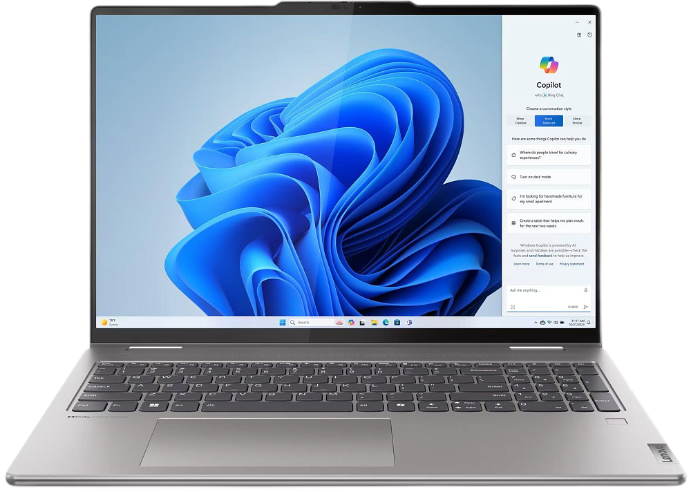 Lenovo Yoga 7 2-in-1 16IML9 16"(1920x1200 IPS)/Touch/Intel Core Ultra 7 155U(1.7Ghz)/16384Mb/1024SSDGb/noDVD/Int:Intel Graphics/Cam/BT/WiFi/71WHr/war 1y/1.99kg/storm grey/Win11Home_ENG + 65W