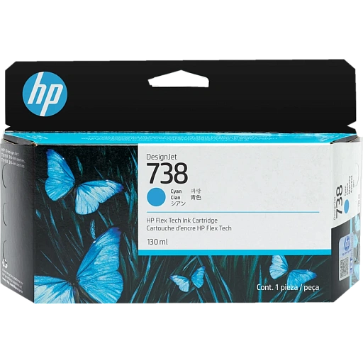 HP 738 130-ml Cyan DesignJet Ink Cartridge