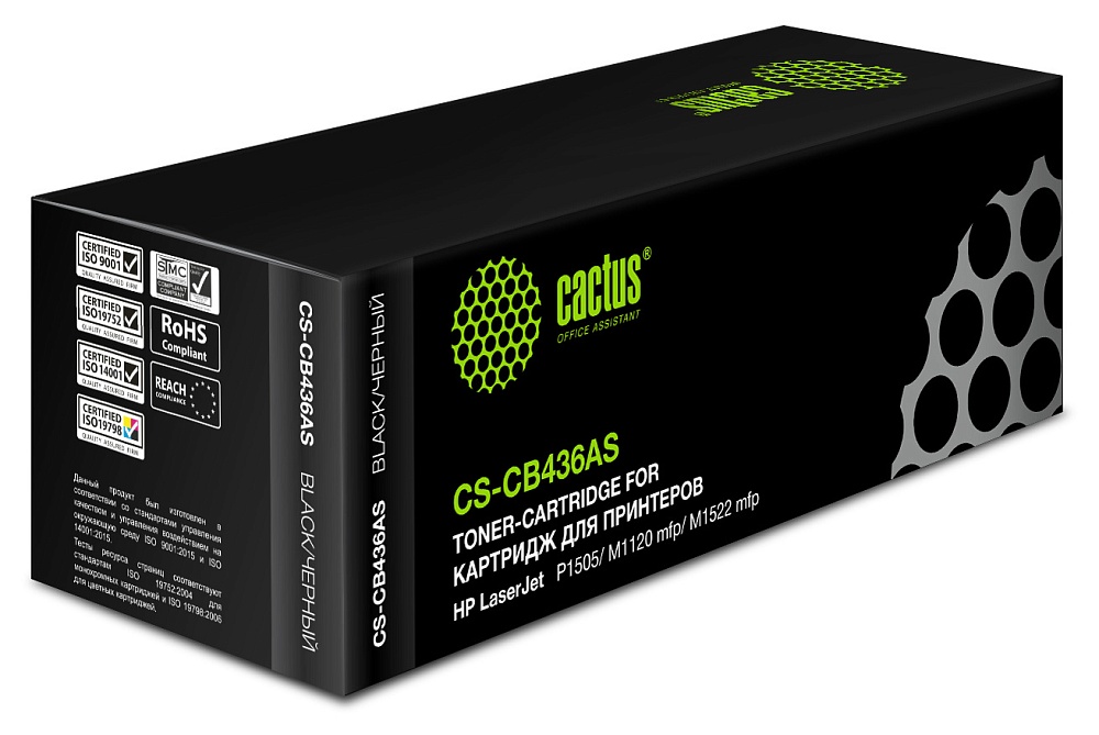 лазерный Cactus 436A черный (2000стр.) для HP LJ P1505/ M1120/M1522
