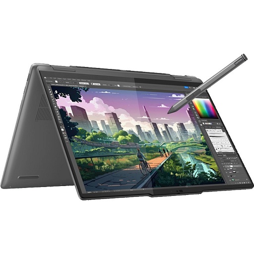 Lenovo Yoga 7 2-in-1 14AHP9 14"(1920x1200 IPS)/Touch/AMD Ryzen 7 8840HS(3.3Ghz)/16384Mb/1024PCISSDGb/noDVD/Int:AMD Radeon 780M/Cam/BT/WiFi/71WHr/war 1y/1.49kg/storm grey/Win11Home + 65W, Pen, RU kbd