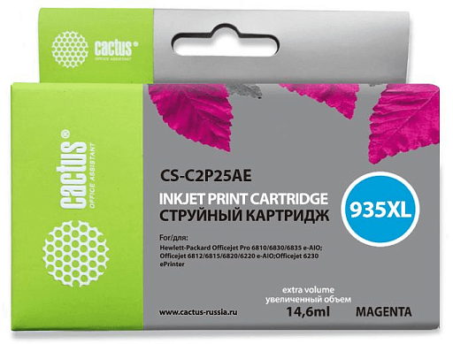 струйный Cactus CS-C2P25AE №935XL пурпурный (14.6мл) для HP DJ Pro 6230/6830