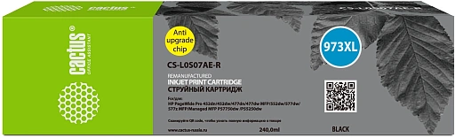 струйный Cactus CS-L0S07AE-R 973XL черный (240мл) для HP PageWide Pro 452dw/477dw струйный Cactus CS-L0S07AE-R 973XL черный (240мл) для HP PageWide Pro 452dw/477dw