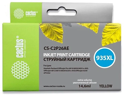 струйный Cactus 935XL желтый (14.6мл) для HP DJ Pro 6230/6830