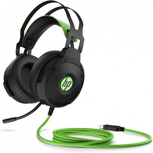 Наушники с микрофоном HP Pavilion Gaming 600 черный/зеленый 1.9м мониторные оголовье (4BX33AA)