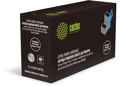 лазерный Cactus 725 черный (8000стр.) для HP Pro P1100/P1102/P1102W/P1102WHP/M1132/M1210/M1130/M1212NF/M1217NFW; Canon LBP6000 Canon