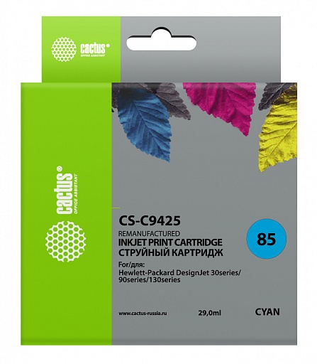 струйный Cactus 85 голубой (29мл) для HP DJ 30/130