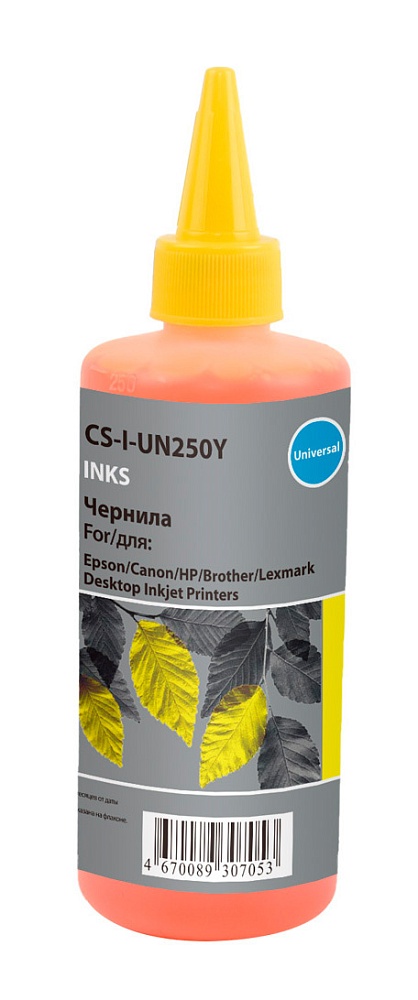 чернила Cactus Un250Y желтый (250мл) для Epson/Canon/HP/Brother Ecotank чернила Cactus Un250Y желтый (250мл) для Epson/Canon/HP/Brother Ecotank