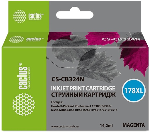 струйный Cactus CS-CB324N(CS-CB324) 178XL пурпурный (14.6мл) для HP PS B8553/C5383/C6383