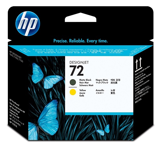 HP 72 для DesignJet T1100/T1120/T1200/T1300/T2300/T610/T620/T770/T790/T795, матовая чёрная + жёлтая