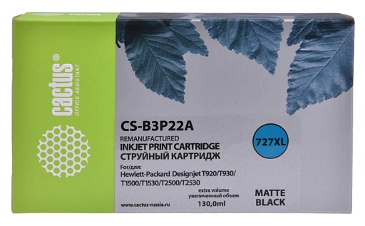 струйный Cactus 727 черный матовый (130мл) для HP DJ T920/T1500/T2530