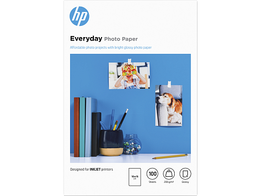 HP Глянцевая фотобумага HP для печати 100 листов, 10 x 15