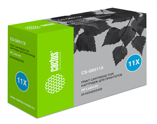 лазерный Cactus Q6511X черный (12000стр.) для HP LJ 2410/2420/2420DN/2430