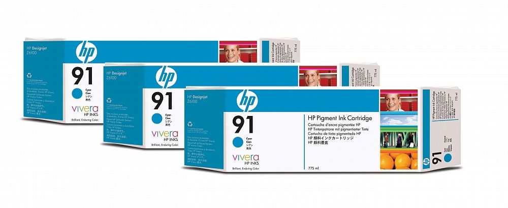 HP 91 Light Cyan 3-pack 775 ml (C9486A) HP 91 Light Cyan 3-pack 775 ml (C9486A)