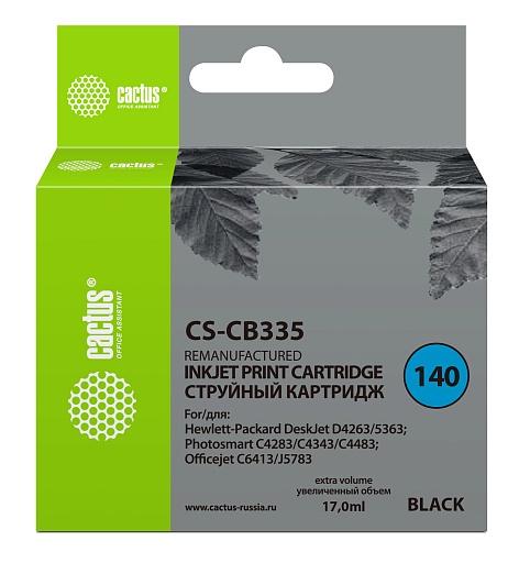 струйный Cactus 140 черный (17мл) для HP DJ D4263/D4363