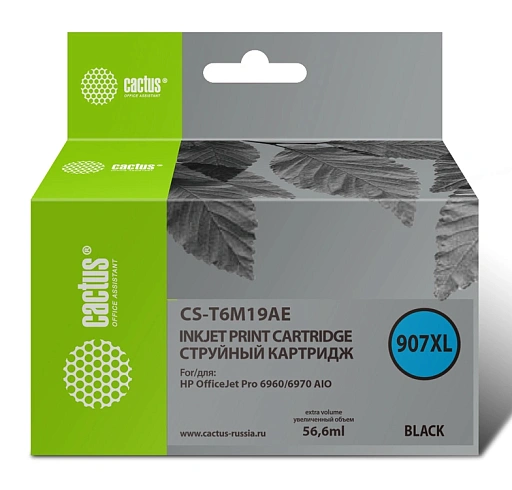 струйный Cactus 907XL черный (56.6мл) для HP OJP 6950/6960/6970