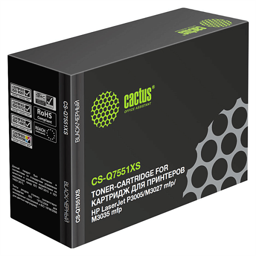 лазерный Cactus Q7551X черный (13000стр.) для HP LJ P3005/M3027/M3035