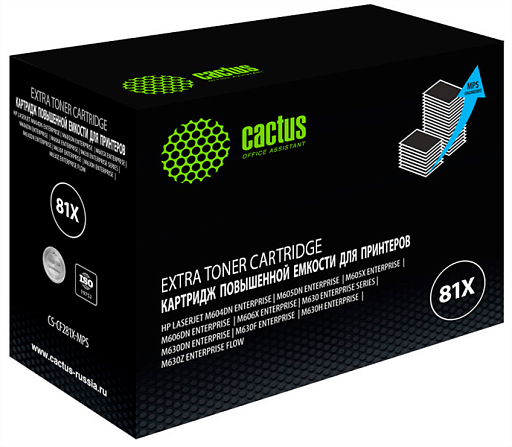 лазерный Cactus 81X черный (30000 стр.) для HP LJ Ent M630/M605dn/M606dn/M605x