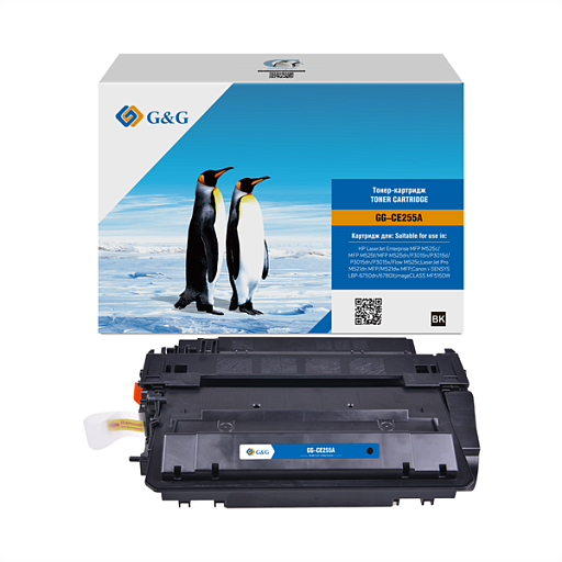 Картридж лазерный G&G GG-CE255A черный (6000стр.) для HP LJ Enterprise MFP M525c/P3015n/LJ Pro M521dn MFP/M521dw MFP