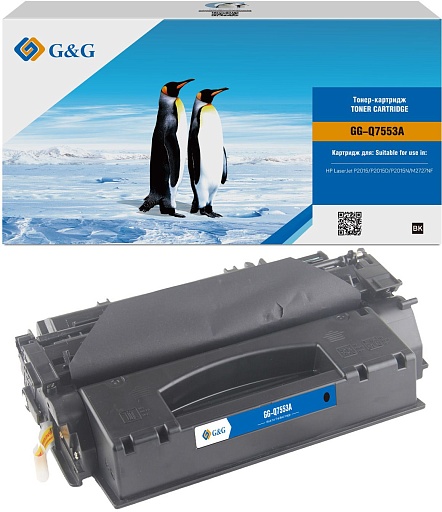 лазерный G&G Q7553A черный (3000стр.) для HP LJ P2010/P2014/P2015/M2727nf MFP/M2727nfs MFP, LBP-3310/3370 Canon