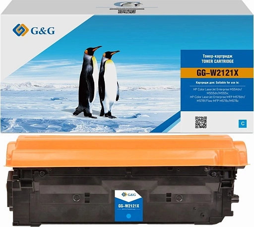 лазерный G&G 212X голубой (10000стр.) для HP Color LJ M554/M555/578 Enterprise