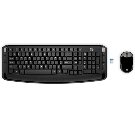 Клавиатура с мышью HP Wireless Keyboard & Mouse 300 (Black) cons