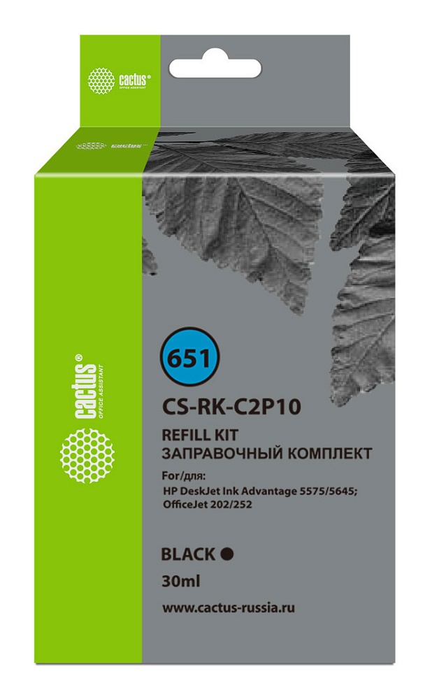 заправочный набор Cactus 651 черный (30мл) для HP DJ 5575/5645 заправочный набор Cactus 651 черный (30мл) для HP DJ 5575/5645