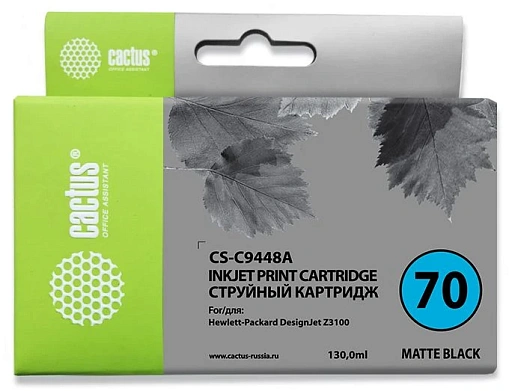 струйный Cactus CS-C9448A №70 черный матовый (130мл) для HP DJ Z3100
