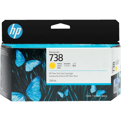 HP 738 130-ml Yellow DesignJet Ink Cartridge
