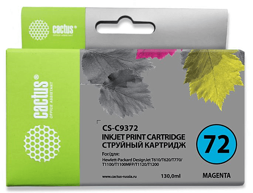 струйный Cactus CS-C9372 №72 фото пурпурный (130мл) для HP DJ T610/T620/T770/T1100/T1100/T1120/T1200