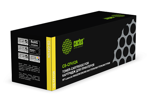 лазерный Cactus 412A желтый (2300стр.) для HP LJ M452DW/DN/NW/M477FDW/M477FDN/M477FNW