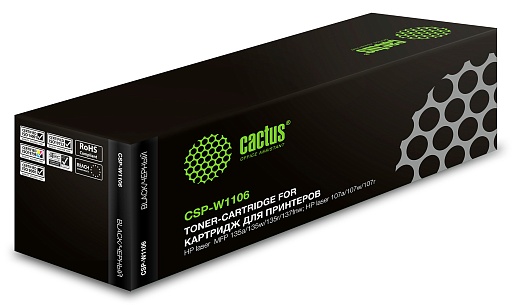 лазерный Cactus W1106A черный (10000стр.) для HP Laser 107a/107r/107w/135a MFP/135r MFP/135w MFP/137fnw MFP/137fwg MFP/MFP 135ag/135wg