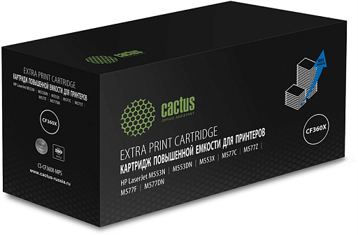 лазерный Cactus CF360XX черный (19000стр.) для HP CLJ M552dn/M553dn/M553N/M553x лазерный Cactus CF360XX черный (19000стр.) для HP CLJ M552dn/M553dn/M553N/M553x