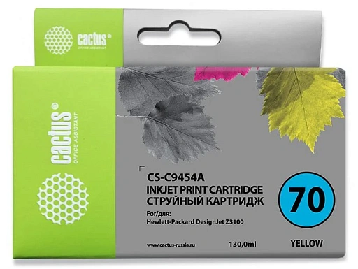 струйный Cactus CS-C9454A №70 желтый (130мл) для HP DJ Z3100