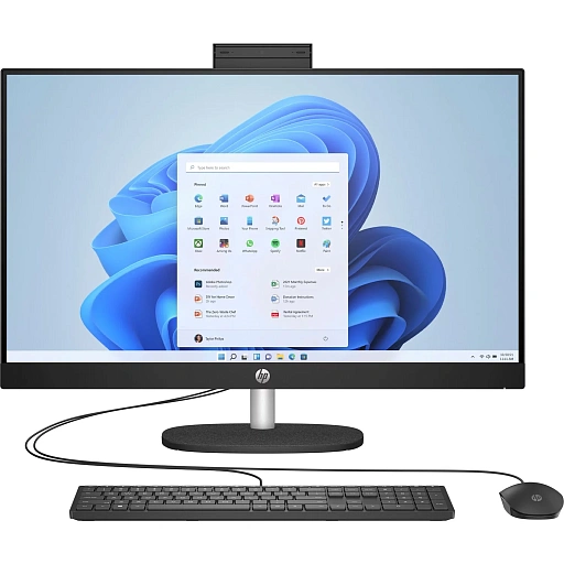 Моноблок HP 27-cr0033ci NT 27" FHD(1920x1080) Core i3-1315U, 8GB DDR4 3200 (2x8GB), SSD 512Gb,  Intel Internal Graphics, noDVD, kbd(rus)&mouse wireless, HD Webcam,  Jet Black, Windows 11 SL, 1Y Wty