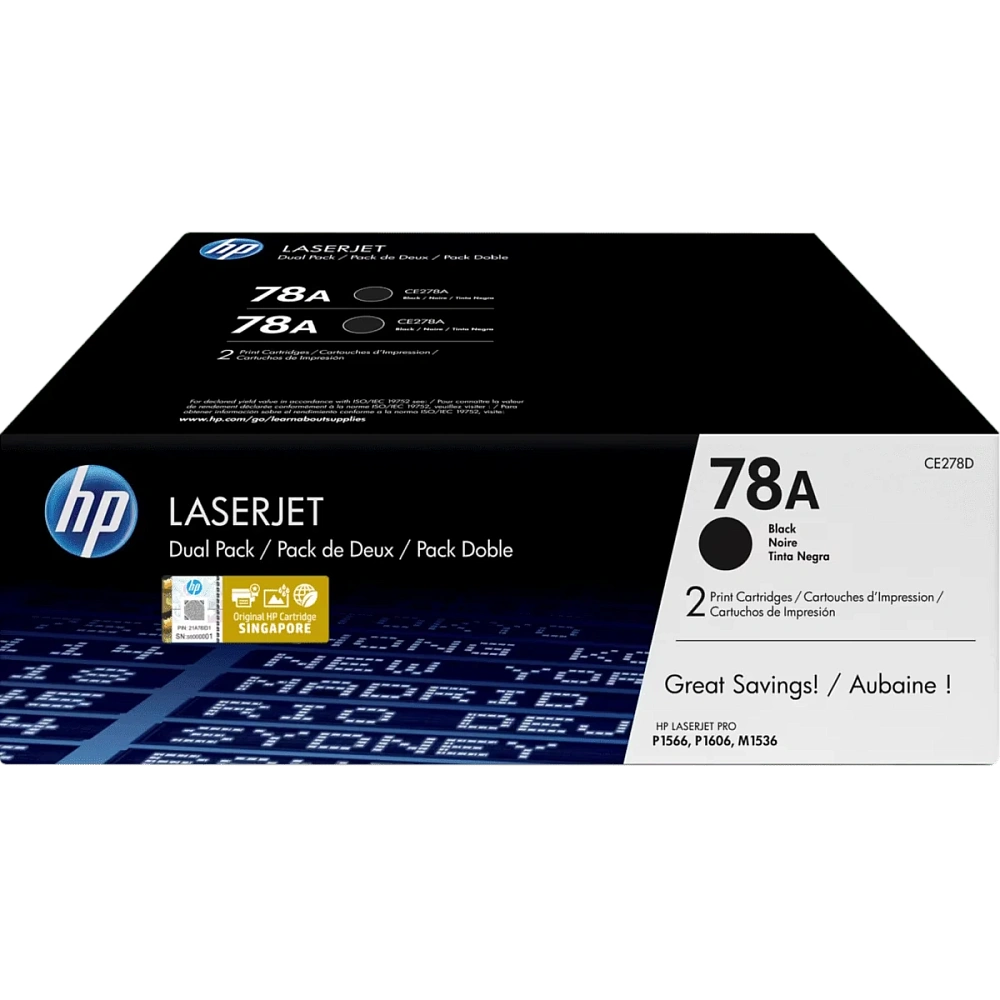 HP 78A 2-pack Black Original LaserJet Toner Cartridges HP 78A 2-pack Black Original LaserJet Toner Cartridges