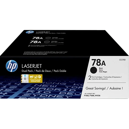 HP 78A 2-pack Black Original LaserJet Toner Cartridges