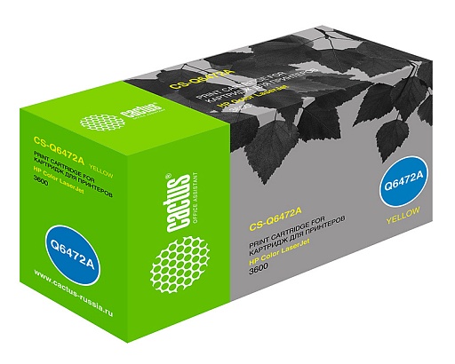 лазерный Cactus Q6472A желтый (4000стр.) для HP CLJ CP3505/3600/3800