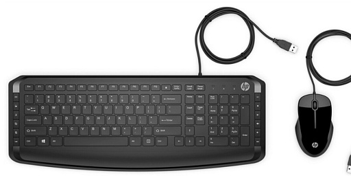 клавиатура и мышь Keyboard and Mouse HP Pavilion 200 Wired RUSS (black) cons