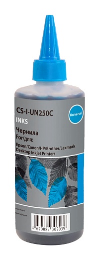 чернила Cactus Un250C голубой (250мл) для Epson/Canon/HP/Brother Ecotank