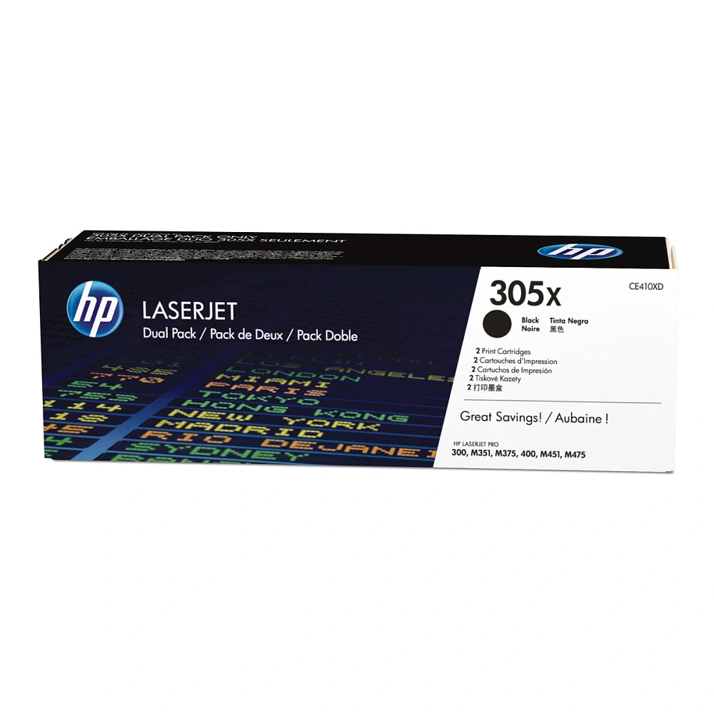 HP 305X Black Dual Pack LaserJet Toner Cartridge HP 305X Black Dual Pack LaserJet Toner Cartridge