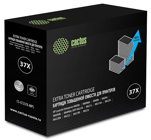 лазерный Cactus 237YX черный (50000стр.) для HP LJ M608n/M608dn/M609x/M631h/M631z/M632h лазерный Cactus 237YX черный (50000стр.) для HP LJ M608n/M608dn/M609x/M631h/M631z/M632h